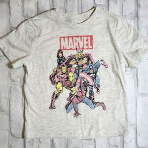 Marvel White Short Sleeve Tee with Superheroes